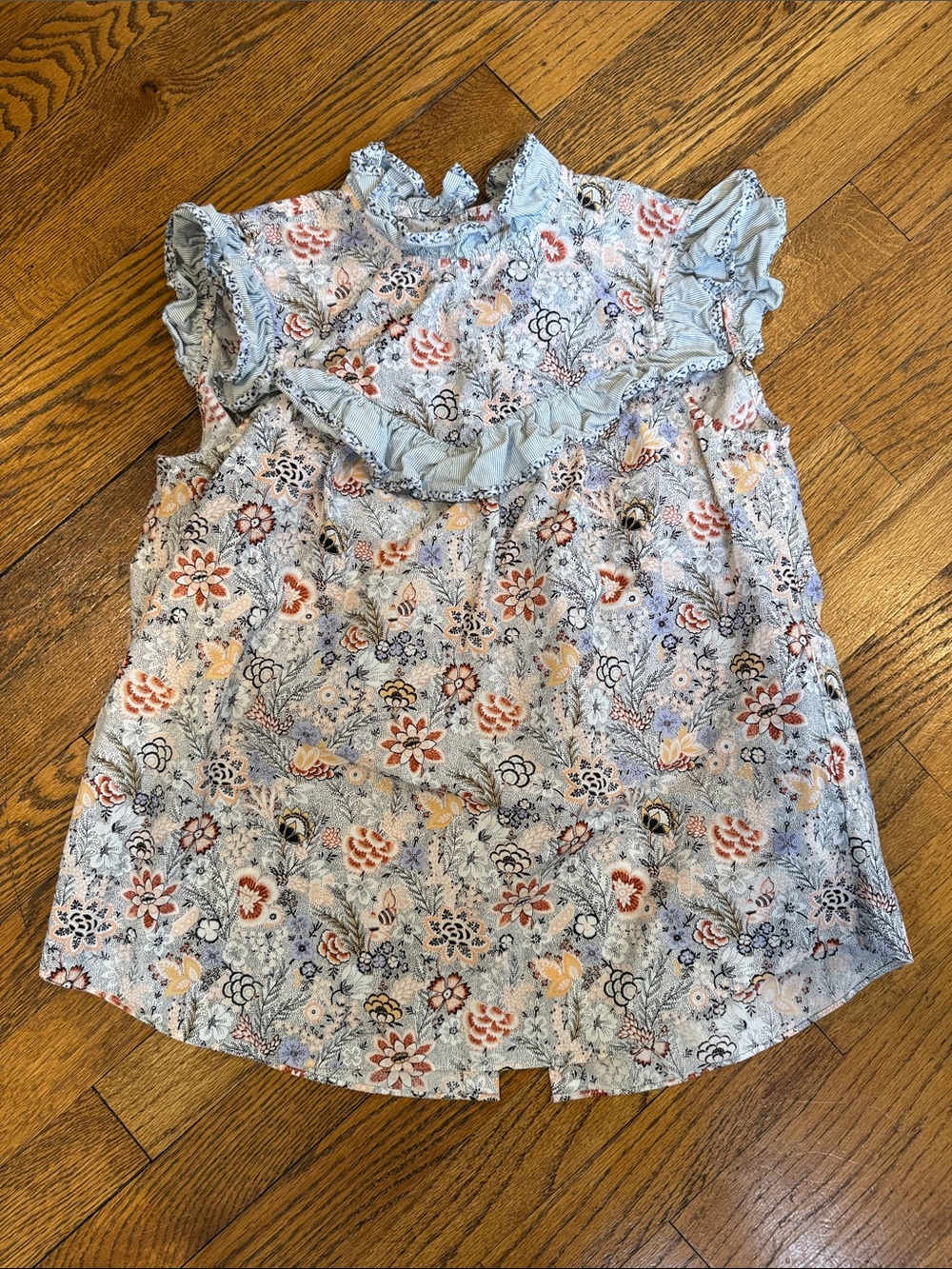 La Vie Floral Ruffle-Trim Top